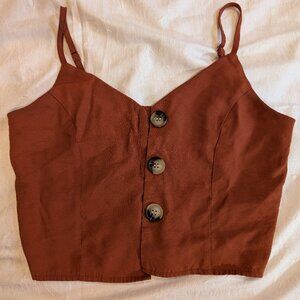 Burnt orange button up blouse